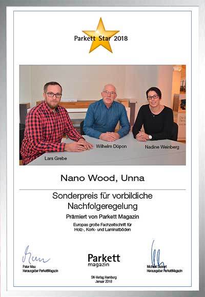 Nano Wood GmbH-Bettenfachhändler Urkunde Nano Wood GmbH